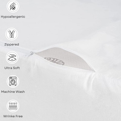 White Hypoallergenic Cotton Polyester Body Pillow Protector