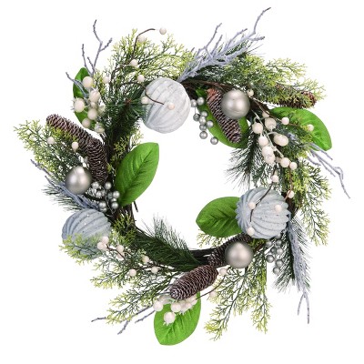 Transpac Foam 22 in. Multicolor Christmas Holiday Wreath