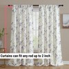 HLC.ME Jasmine Floral Patterned Window Rod Pocket Curtains - Light Blocking Darkening Window Panels, Set of 2 - 3 of 4