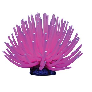 GloFish Anemone Ornament for Aquariums Pink Detailed Aquarium Ornament Decor - 1 of 2