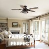 Siljoy 52 Inch Farmhouse Black and Gold Flush Mount Ceiling Fan With Lights (6 Blades with Dual Color Blades) - 4 of 4