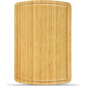 Bamboo Cutting Board for Kitchen, Wooden Chopping Block Boards, Charcuterie Cheese Boards, Stove Top Butcher Block, Extra Large Carving Board - 1 of 4