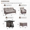 Gymojoy Outdoor Fire Pit Table with Sofa Swivel Chair 6-inch Thick Cushion Furniture Set - 2 of 4