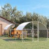 PawHut Chicken Run, 25' x 9' Large Chicken Coop Run with Water-Resistant and Anti-UV Cover, Door, Metal Chicken Pen for 20-24 Chickens, Silver - 2 of 4