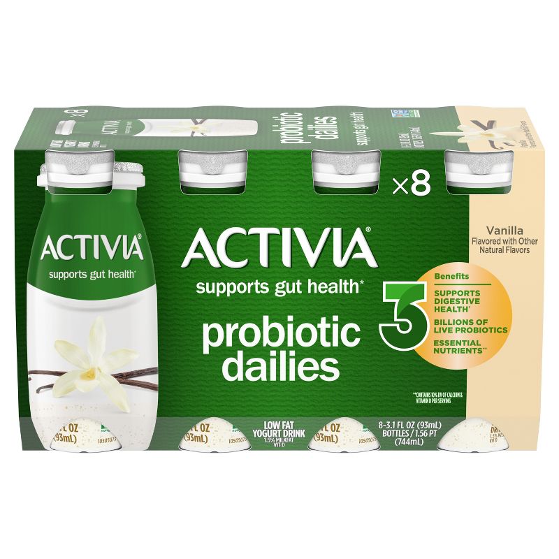 Activia Probiotic Dailies Vanilla Yogurt Drink - 8ct/3.1 fl oz Bottles, 3 of 16