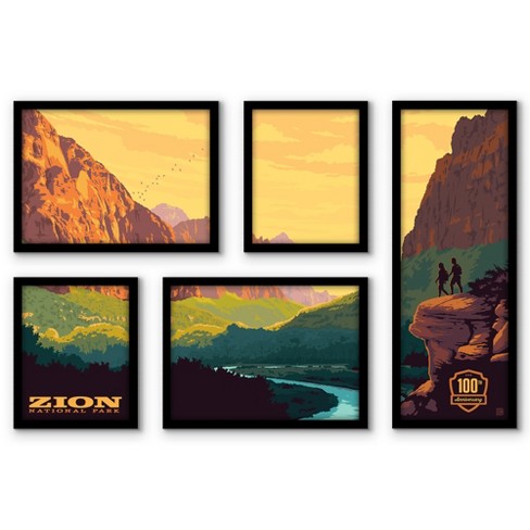 National Park Print set Set of 5 Prints National Park Art 