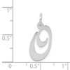 Black Bow Jewelry 14k White Gold, Ella Collection Medium Fancy Script Initial O Pendant - 4 of 4