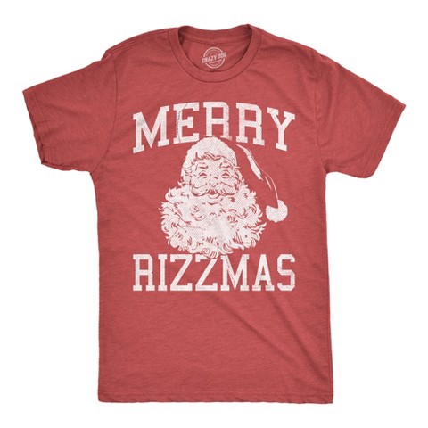 Мужские футболки Crazy Dog T-Shirts, Inc. Mens Funny T Shirts Merry Rizzmas Sarcastic Christmas Santa Graphic Novelty Xmas Tee for Men - Crazy Dog Men's T Shirt Gift For Christmas Red M