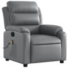vidaXL Gray Faux Leather Massage Recliner - Manual Reclining Armchair for Elderly with 6-Point Vibration, Side Pocket, and Durable Frame - 3 of 4