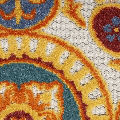 Multicolor Rectangular Synthetic Flat Woven Washable Rug 5'3" x 7'5"