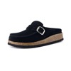 CUSHIONAIRE Women's Hobby Genuine Leather Cork Footbed Clog with Comfort, Arch Support, Buckle Strap, Slip-On Mules - 2 of 4
