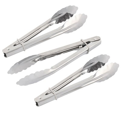Unique Bargains Kitchen Restaurant Stainless Steel Salad Server Mixing  Tongs Silver Tone 1 Pc