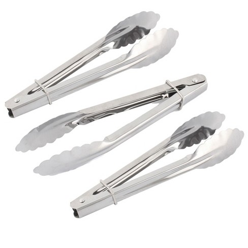 Unique Bargains Kitchen Metal Salad Ice Cake Bread Food Clip Clamp Tongs  Silver Tone 3 Pcs : Target