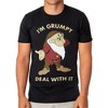 Seven Times Six Disney Snow White Shirt Men's Im Grumpy Deal With It Short Sleeve Tee Black - 2 of 4