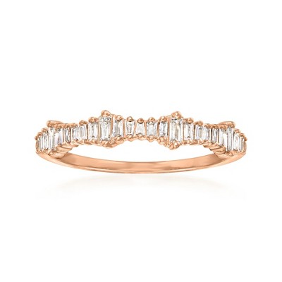Ross-Simons 0.20 ct. t.w. Baguette Diamond Ring in 14kt Rose Gold