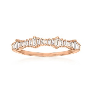 Ross-Simons 0.20 ct. t.w. Baguette Diamond Ring in 14kt Rose Gold - 1 of 4