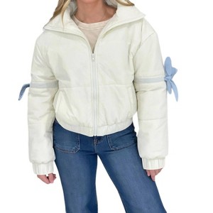 Women's Bow Puffer Jacket - Pretty Garbage - 1 of 3