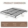 Low Bed Frame Full Size, 6-Inch Heavy Duty Metal Platform, No Box Spring Required, Noise-Free, Non-Slip, Easy Assembly, White - 2 of 4