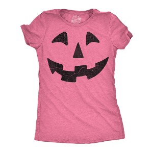 Womens Funny T Shirts Giant Jack O Lantern Face Sarcastic Halloween Graphic Novelty Tee For Ladies - Crazy Dog Women's T Shirt For Halloween Season XL - 1 of 4
