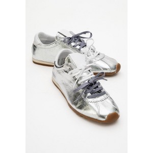Crea - Silver Leather Sneakers (Women) | Forever & Always Shoes - 1 of 4