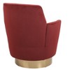 Gulches Velvet Swivel Barrel Chair, 360¡ã Swivel Accent Armchair with Gold Stainless Steel Base (Brownish Red) for Living Room Bedroom - 2 of 4