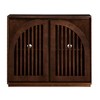 TIRAMISUBEST Mid Century Fluted Sideboard Curved Groove Doors 2 Outlet Holes Narrow Buffet Coffee Bar Cable Ports Living Room, Dark Walnut - 2 of 4