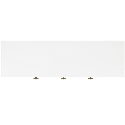 Genevieve 54" White and Walnut TV Stand with Gold Legs