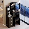 Vanity Table with Touch Sliding Tri-Color LED Mirror,Cushioned Stool and Storage Drawer for Small Space–The Pop Home - 3 of 4