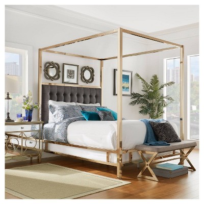 Gold canopy deals bed queen