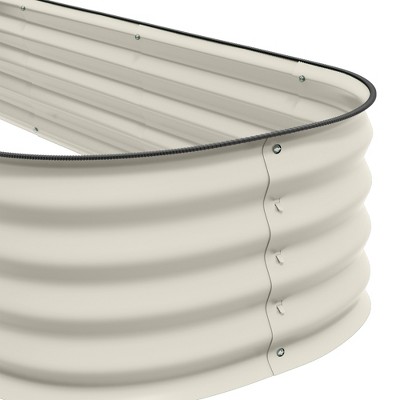 Cream Galvanized Metal Raised Garden Bed Kit, 76.75" x 24.5" x 11.75"