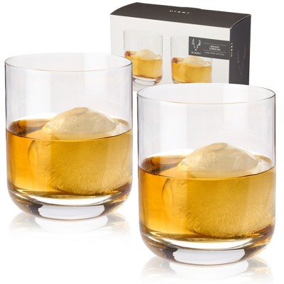 JoyJolt Elle Fluted Double Old Fashion Whiskey Glass - 10 oz Ribbed Scotch  Glasses - Set of 2