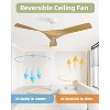 52 Inch Ceiling Fan No Light 3 Blades Low Profile Downrod Mount Ceiling Fans with Remote for Indoor/Outdoor  Patio Garage Living Room Bedroom - 2 of 4
