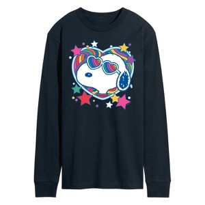 Men's - Peanuts - Snoopy Groovy Heart Long Sleeve Graphic T-Shirt - 1 of 4