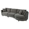 111.4" Chenille Upholstered Curved Sectional Sofa with Removable Cushions and Pillows - 4 of 4