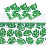 Blue Panda 3 Pack Tropical Leaves Tablecloth for Hawaiian Luau, Safari Birthday Party Decorations, Baby Shower, 54 x 108 In