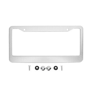 Unique Bargains Aluminium Alloy License Plate Holder Durable Mirror Polished Silver Tone - 1 of 4