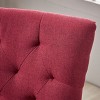 Hrinhom 21.5"W 2 Sets of Diamond Tufted Backrest Dining Chairs,Wooden Legs,Fabric - 2 of 4