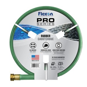 Flexon 1/2" x 60ft Premium Green Rubber Garden Hose - 1 of 1