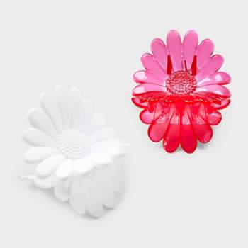Sunflower Claw Hair Clip Set 2pc - Wild Fable™ Red/White