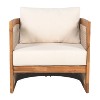APRILSOUL Beige Premium Acacia Wood Outdoor Club Chair, Curved Tub Design with Woven Rope Accents, Water-Resistant Cushions - 3 of 4