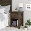GDFStudio Elvric Rustic Wooden Nightstand with 1 Drawer and Lower Shelf - 2 of 4