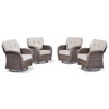 Belord Patio Swivel Gliding Rocker Chairs Set of 4, Wide Backrest Swivel Outdoor Chairs with All Weather Brown Wicker and Comfort Thick Cushion - 4 of 4
