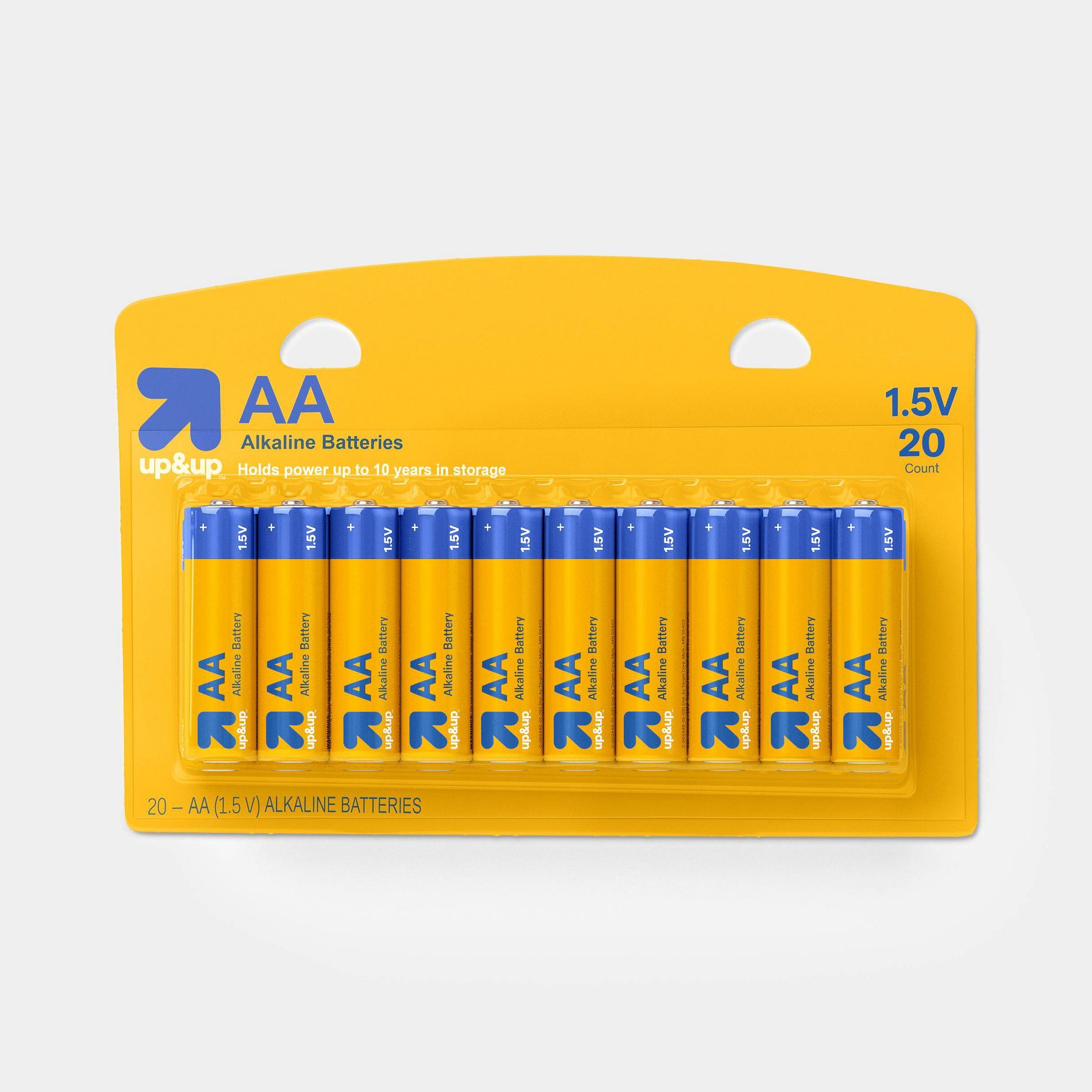 AA Batteries - 20pk Alkaline Battery - up&up™: Household 1.5V, Single-Use Pack