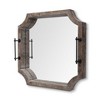 HomeRoots 23" Brown Hexagonal Wood and Mirrored Glass Serving Tray With Handles - 4 of 4