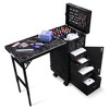 Byootique Rolling Makeup Case Nail Table with 4 pcs Replacement Wheels Black - 3 of 4