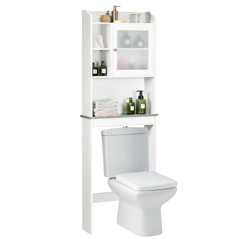 Tangkula Over-the-Toilet Bath Cabinet Bathroom Space Saver Storage Organizer White, 4 of 11
