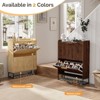 Karl Home 2 Flip Drawers Walnut Fluted Door 31.5in. W Shoe Cabinet - 3 of 4