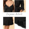 cheibear Women's Satin Silky Lounge Nightdress with Robe 2 Pcs Sleepwear Pajama Sets - 4 of 4