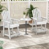 Tangkula Tall Bar Stool HDPE Chair w/ Armrest Footrest Home Indoor Outdoor Patio White - 2 of 4
