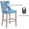 QingMoon Velvet Upholstered Barstools, Button Tufted Counter Chairs Set of 2 with Nailhead Trim and Wooden Legs for Kitchen, Cafe, Pub - 4 of 4